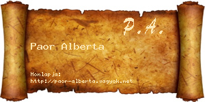 Paor Alberta névjegykártya